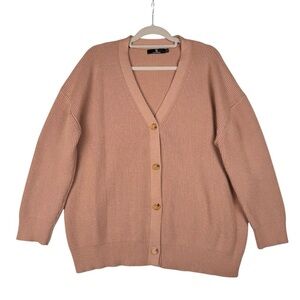 Lillusory Women’s Cardigan Button closure Ribbed Size Large